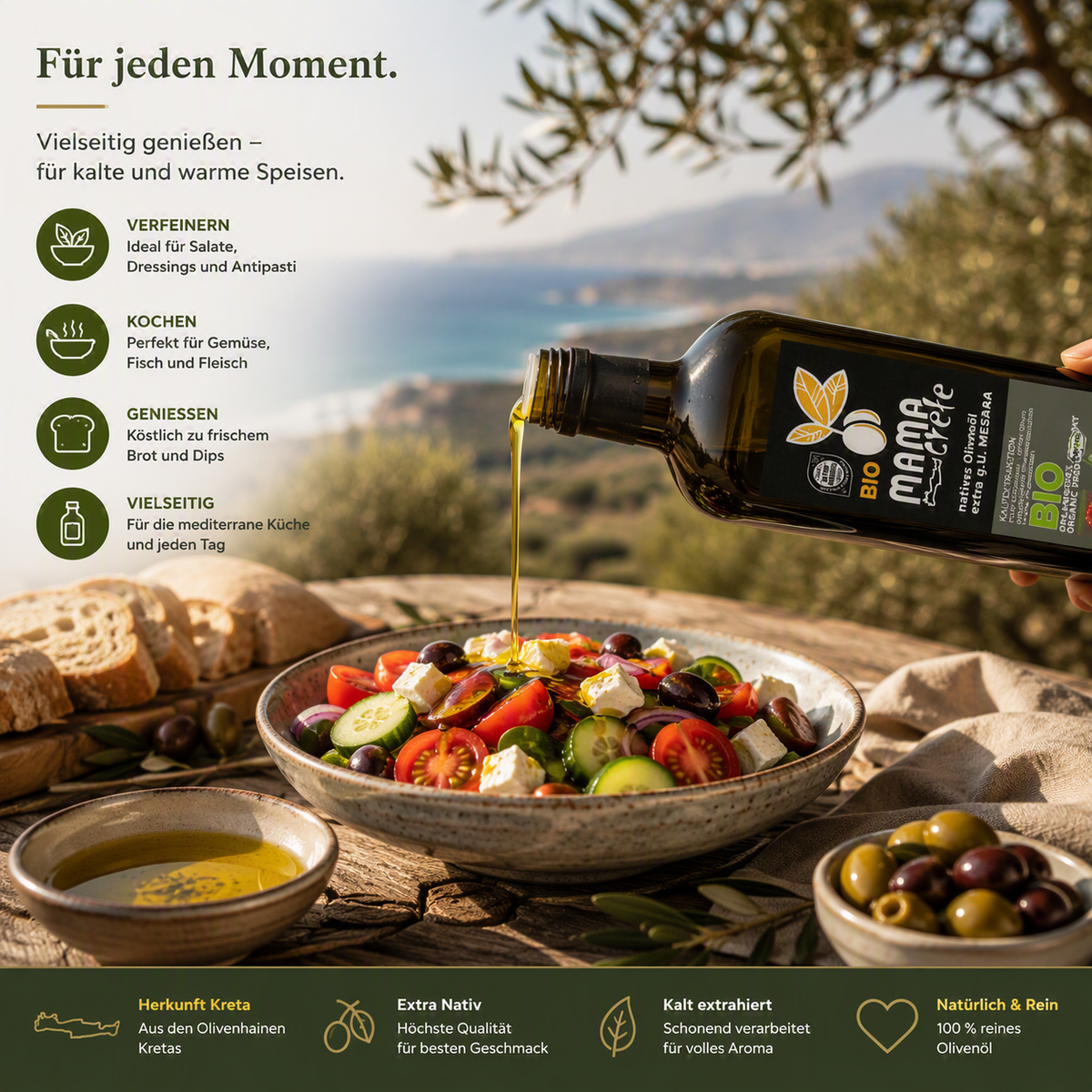 Mama Crete BIO-Olivenöl Extra Nativ – Premium Olivenöl direkt aus Kreta